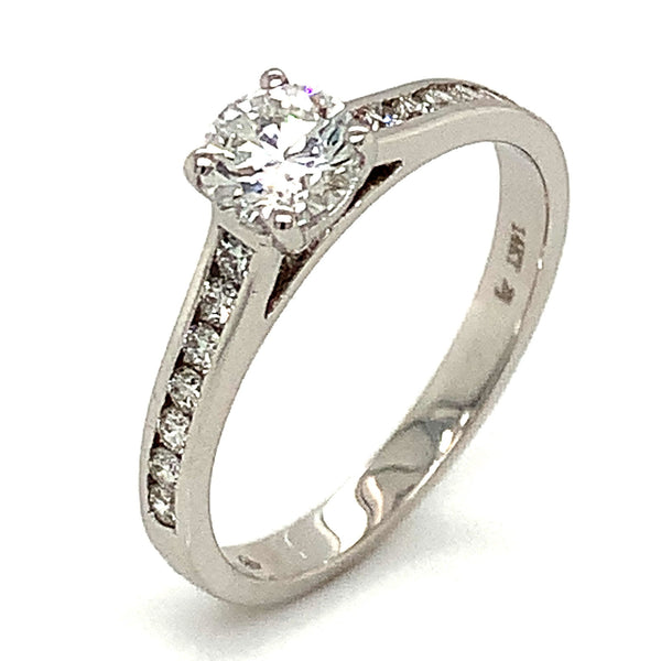 (LD) Anillo con diamantes de laboratorio en oro blanco 14kt. - DGjoyeros