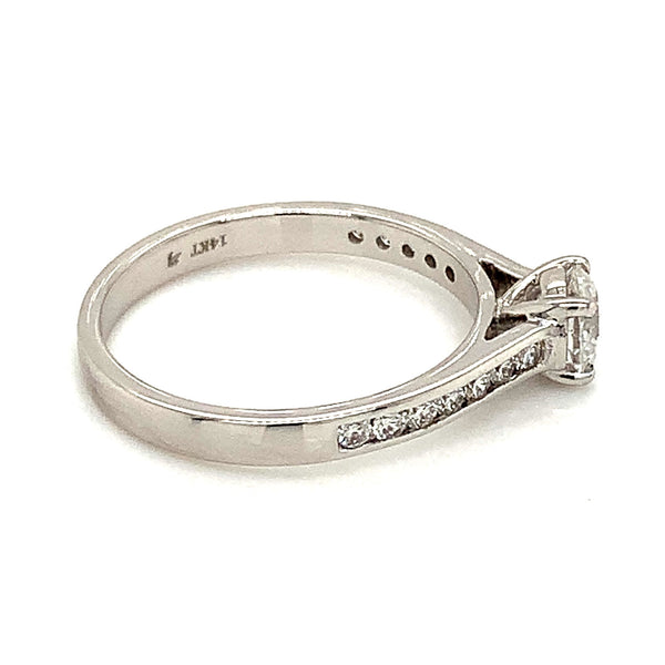 (LD) Anillo con diamantes de laboratorio en oro blanco 14kt. - DGjoyeros