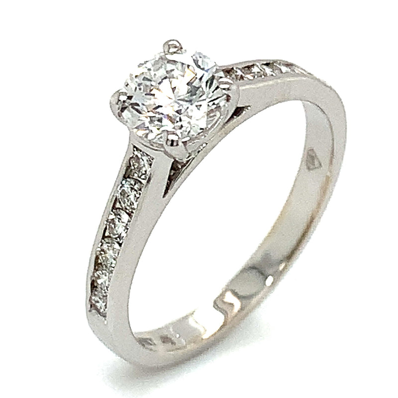 (LD) Anillo con diamantes de laboratorio en oro blanco 14kt. - DGjoyeros