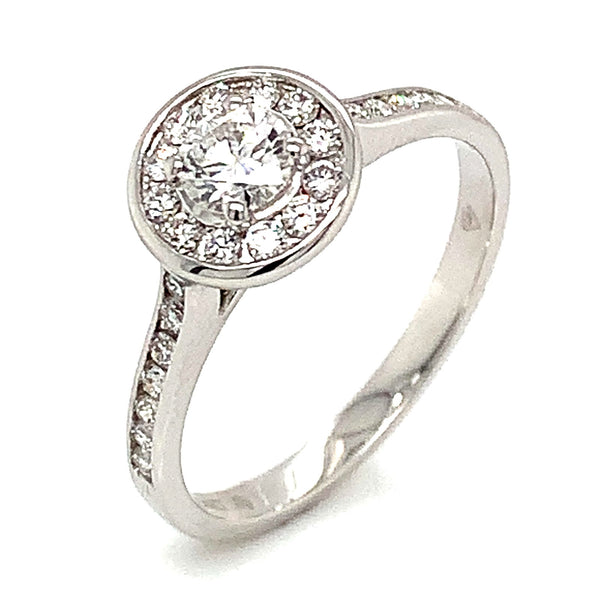 (LD) Anillo con diamantes de laboratorio en oro blanco 14kt. - DGjoyeros
