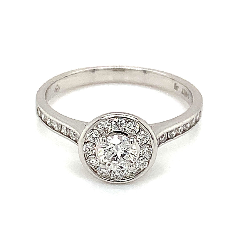 (LD) Anillo con diamantes de laboratorio en oro blanco 14kt. - DGjoyeros