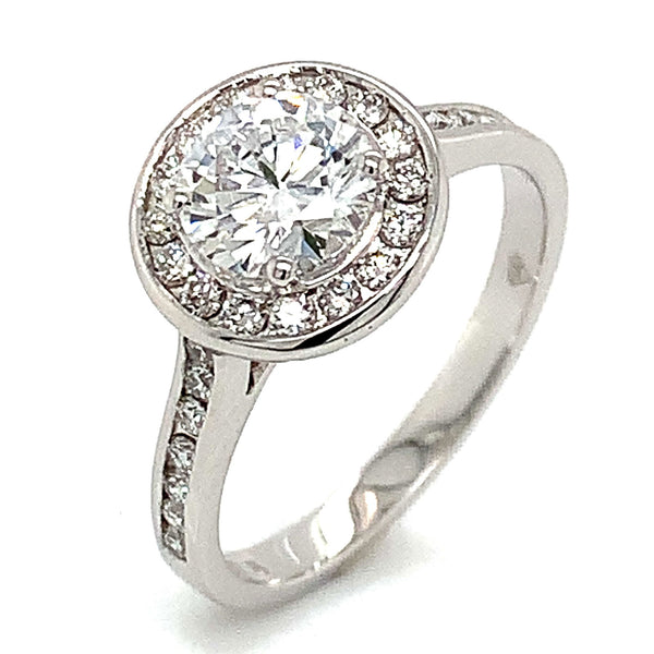 (LD) Anillo con diamantes de laboratorio en oro blanco 14kt. - DGjoyeros