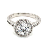 (LD) Anillo con diamantes de laboratorio en oro blanco 14kt. - DGjoyeros