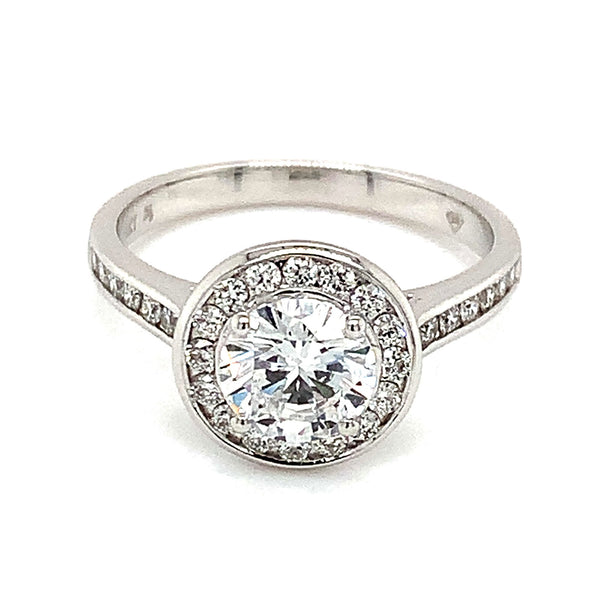 (LD) Anillo con diamantes de laboratorio en oro blanco 14kt. - DGjoyeros