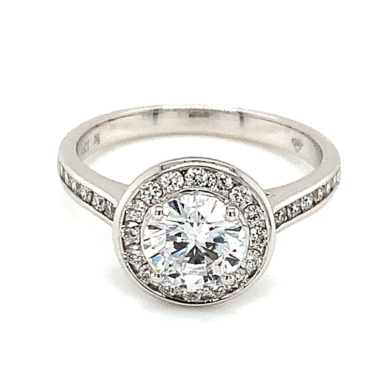 (LD) Anillo con diamantes de laboratorio en oro blanco 14kt. - DGjoyeros