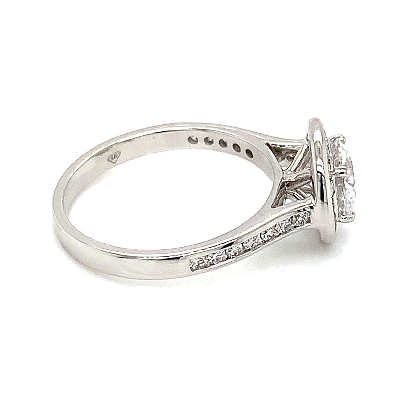 (LD) Anillo con diamantes de laboratorio en oro blanco 14kt. - DGjoyeros