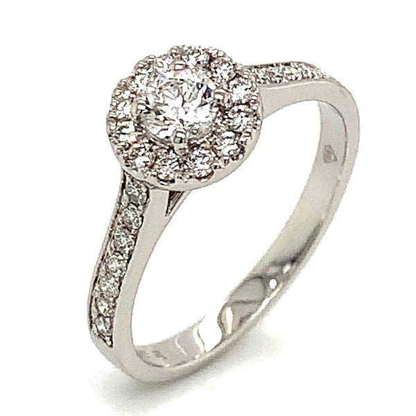 (LD) Anillo con diamantes de laboratorio en oro blanco 14kt. - DGjoyeros