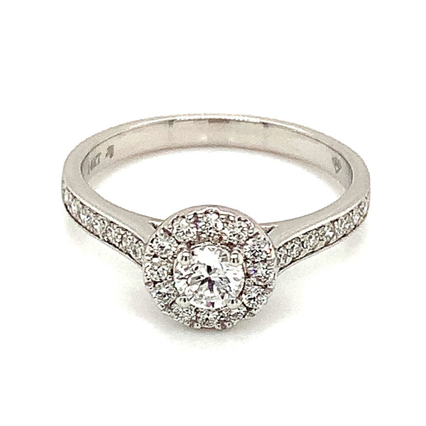 (LD) Anillo con diamantes de laboratorio en oro blanco 14kt. - DGjoyeros
