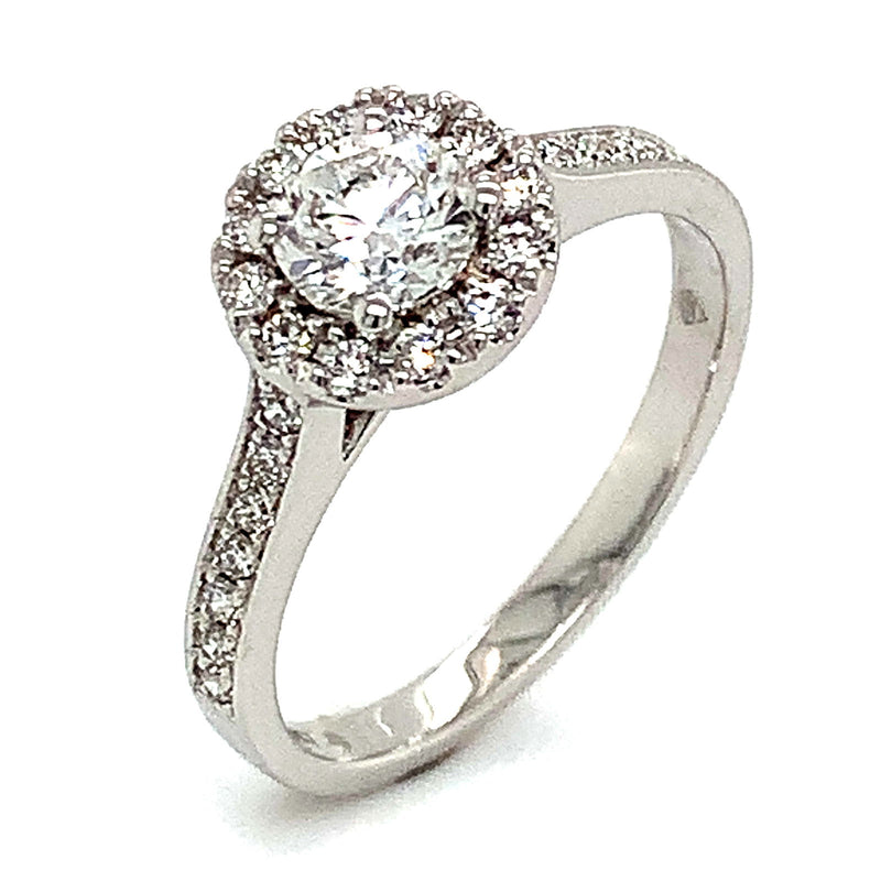 (LD) Anillo con diamantes de laboratorio en oro blanco 14kt. - DGjoyeros
