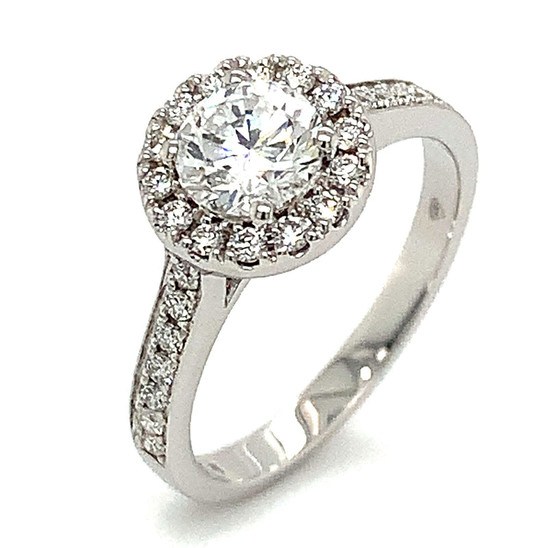 (LD) Anillo con diamantes de laboratorio en oro blanco 14kt. - DGjoyeros