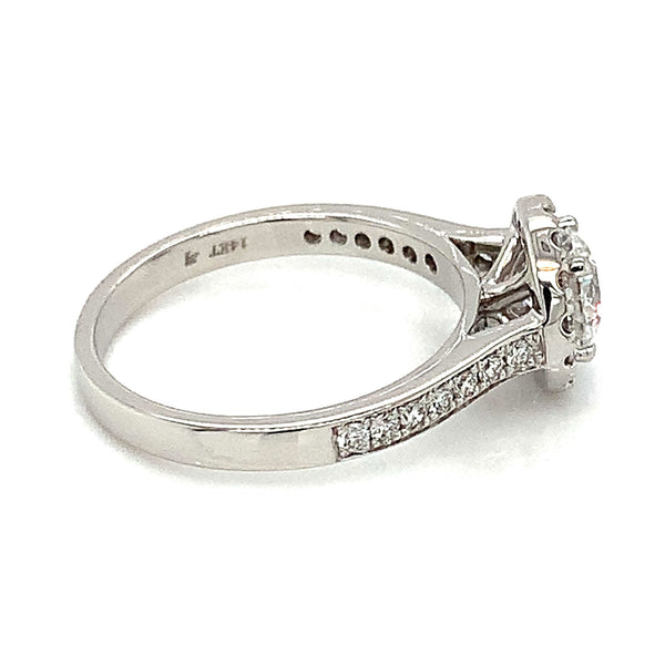 (LD) Anillo con diamantes de laboratorio en oro blanco 14kt. - DGjoyeros