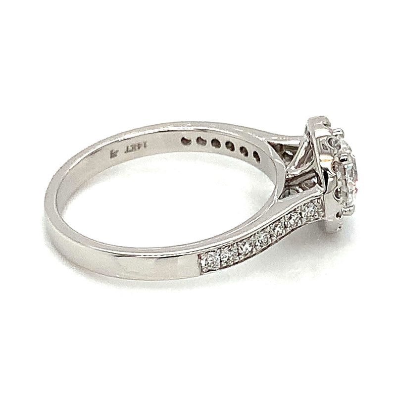 (LD) Anillo con diamantes de laboratorio en oro blanco 14kt. - DGjoyeros