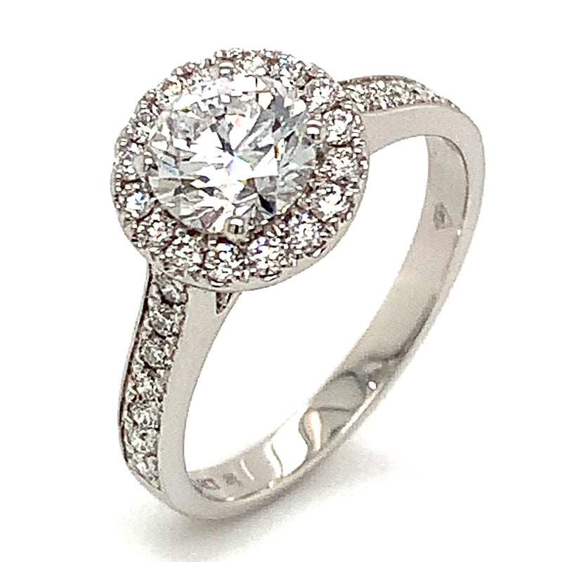 (LD) Anillo con diamantes de laboratorio en oro blanco 14kt. - DGjoyeros