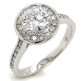 (LD) Anillo con diamantes de laboratorio en oro blanco 14kt. D-1.38Cts.