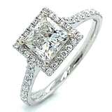 (LD) Anillo con diamantes de laboratorio  en oro blanco 14kt. D-1.54cts