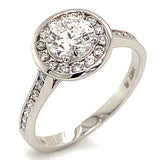 (LD) Anillo con diamantes de laboratorio en oro blanco 14kt. D-1.11Cts.