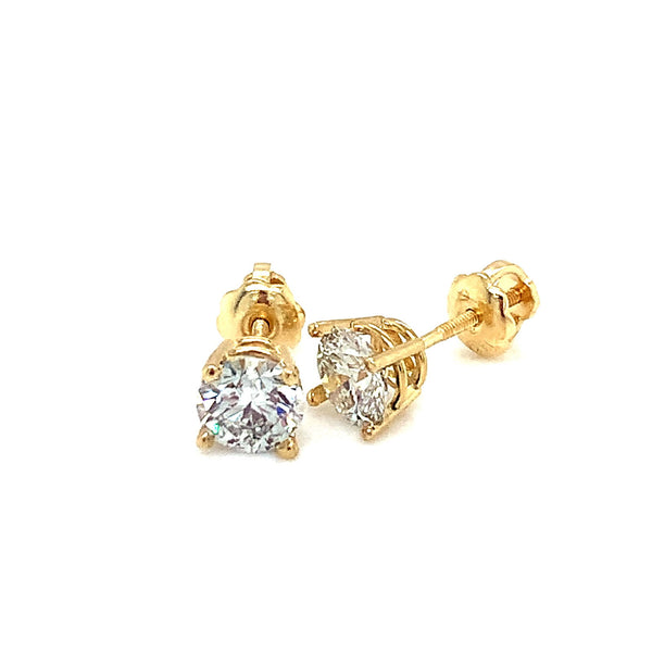 (LD) Aretes con diamantes de laboratorio en oro amarillo 14kt. - DGjoyeros