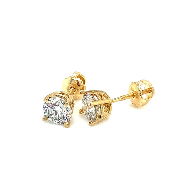 (LD) Aretes con diamantes de laboratorio en oro amarillo 14kt. - DGjoyeros