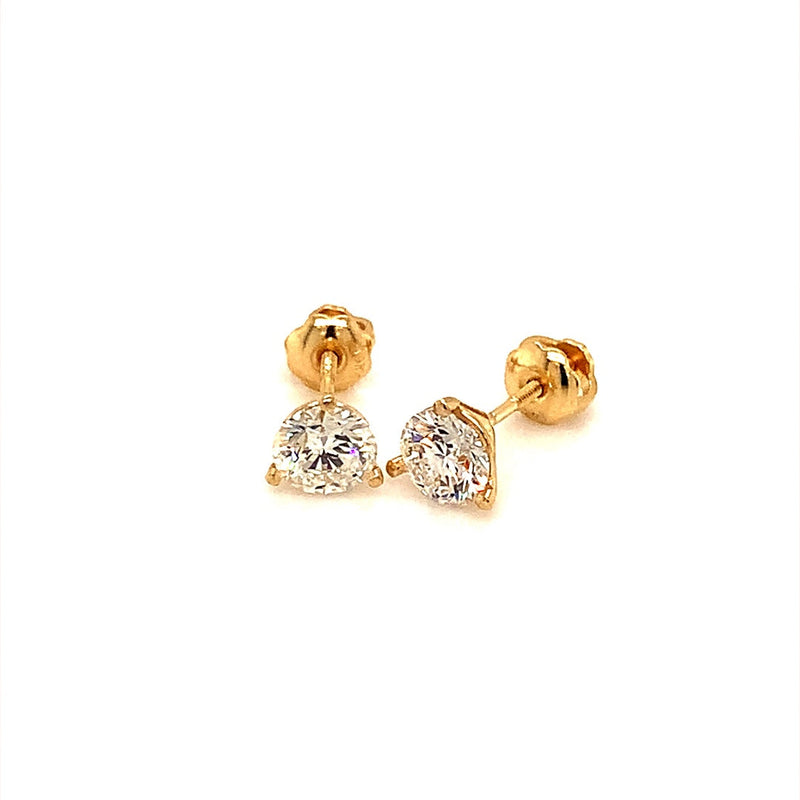 (LD) Aretes con diamantes de laboratorio en oro amarillo 14kt. - DGjoyeros
