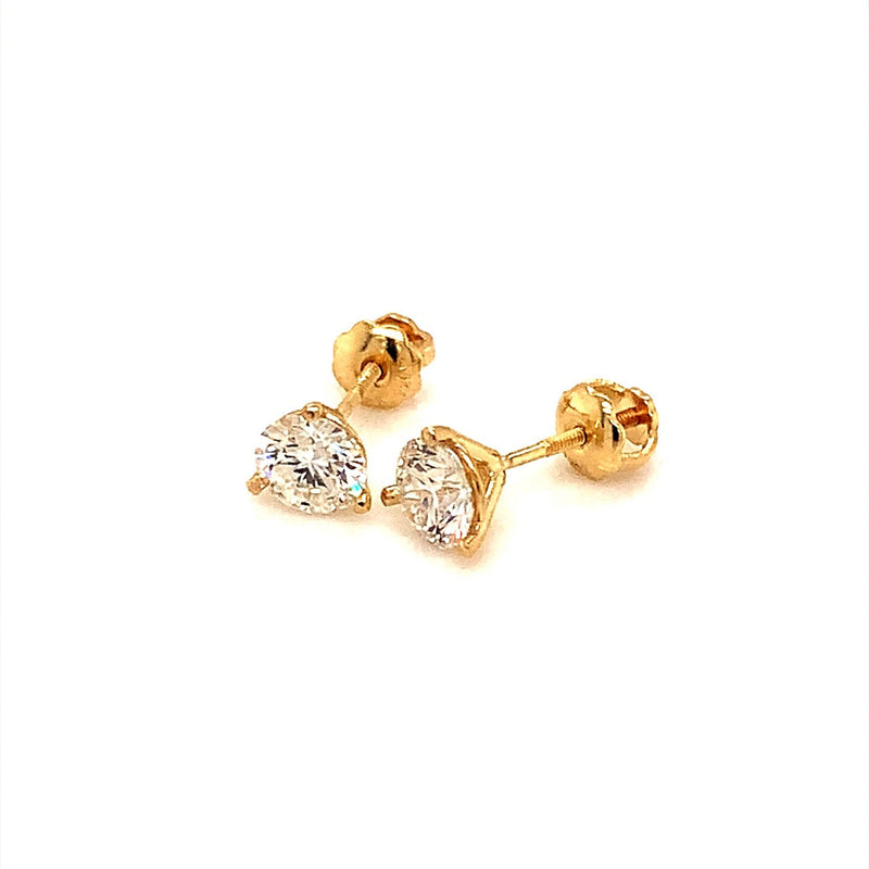 (LD) Aretes con diamantes de laboratorio en oro amarillo 14kt. - DGjoyeros