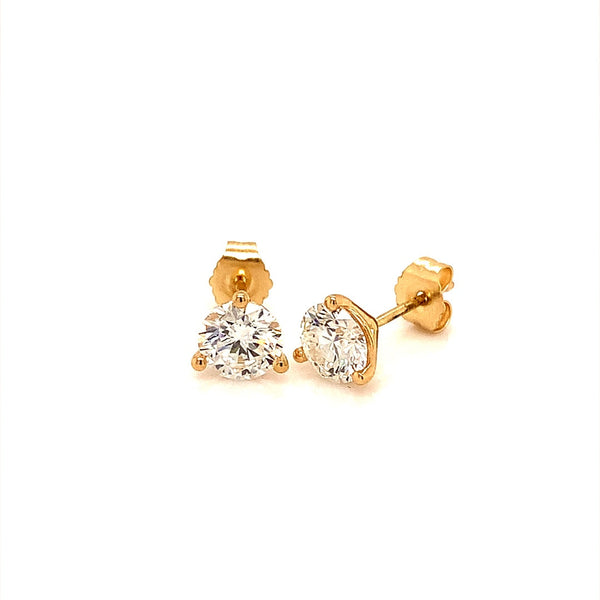 (LD) Aretes con diamantes de laboratorio en oro amarillo 14kt. - DGjoyeros