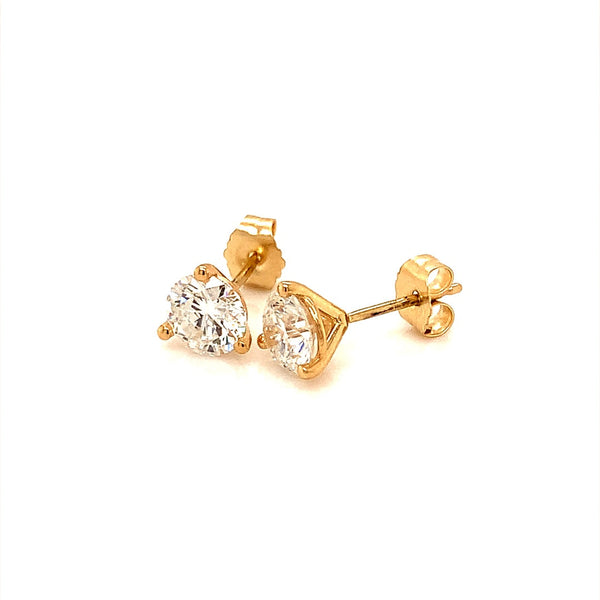(LD) Aretes con diamantes de laboratorio en oro amarillo 14kt. - DGjoyeros
