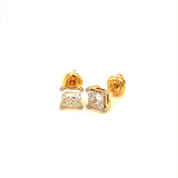 (LD) Aretes con diamantes de laboratorio en oro amarillo 14kt. - DGjoyeros