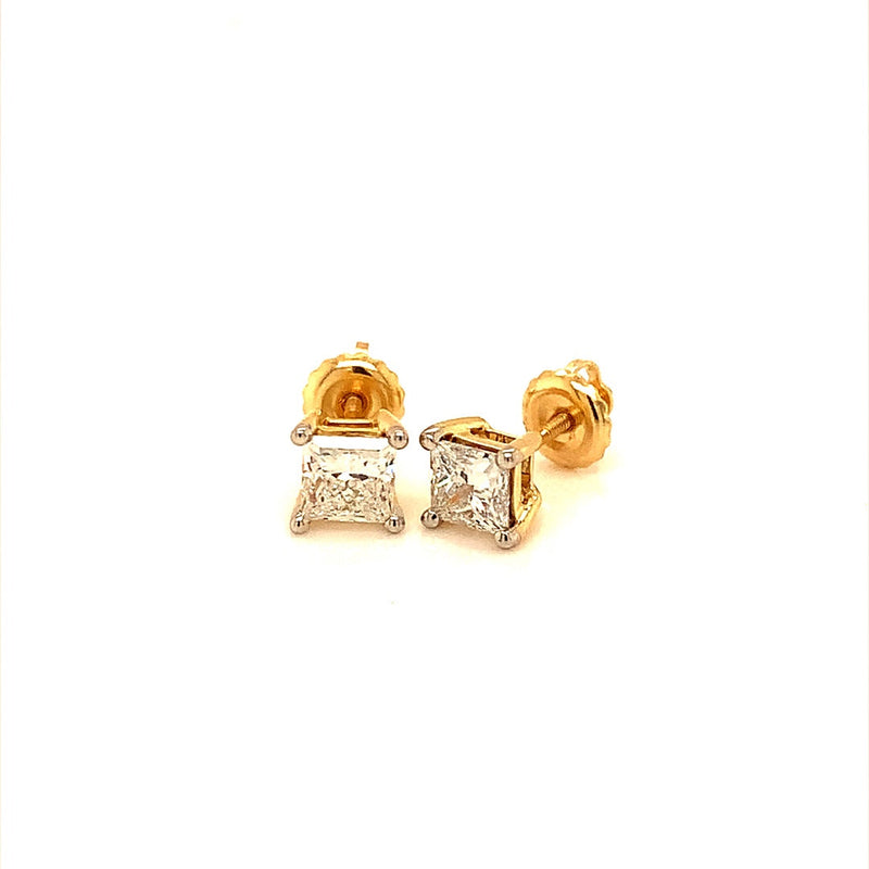 (LD) Aretes con diamantes de laboratorio en oro amarillo 14kt. - DGjoyeros