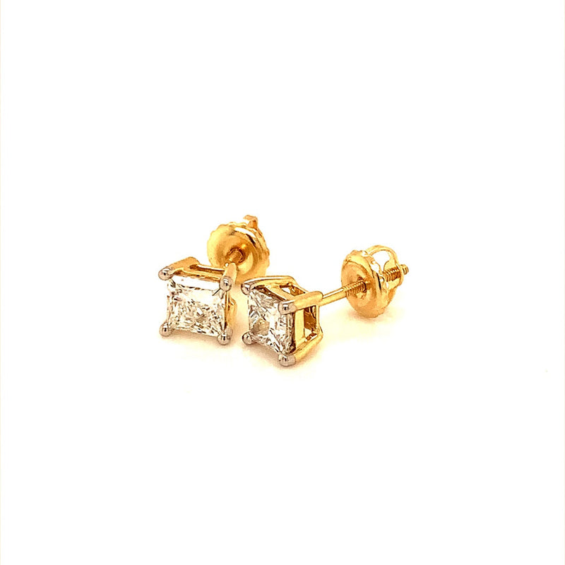 (LD) Aretes con diamantes de laboratorio en oro amarillo 14kt. - DGjoyeros