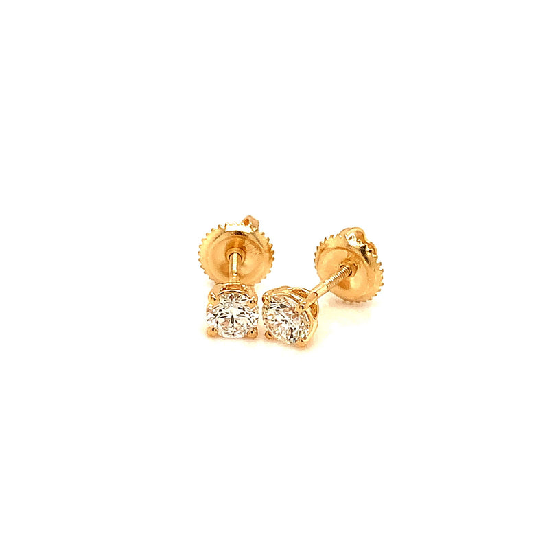 (LD) Aretes con diamantes de laboratorio en oro amarillo 14kt. - DGjoyeros