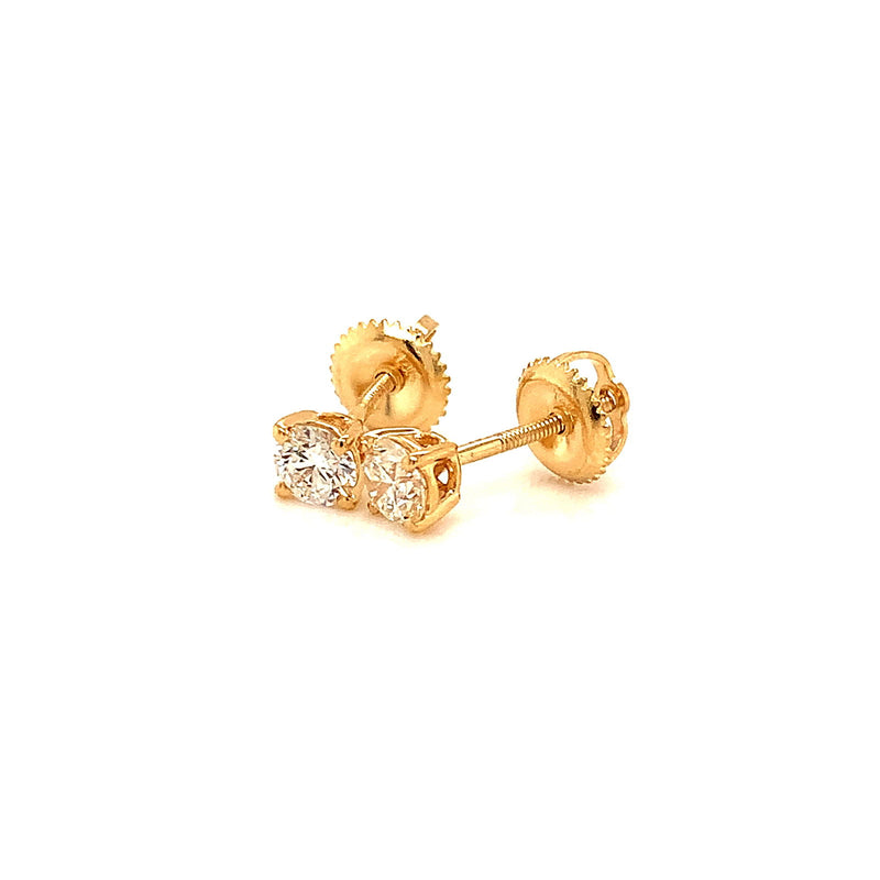 (LD) Aretes con diamantes de laboratorio en oro amarillo 14kt. - DGjoyeros
