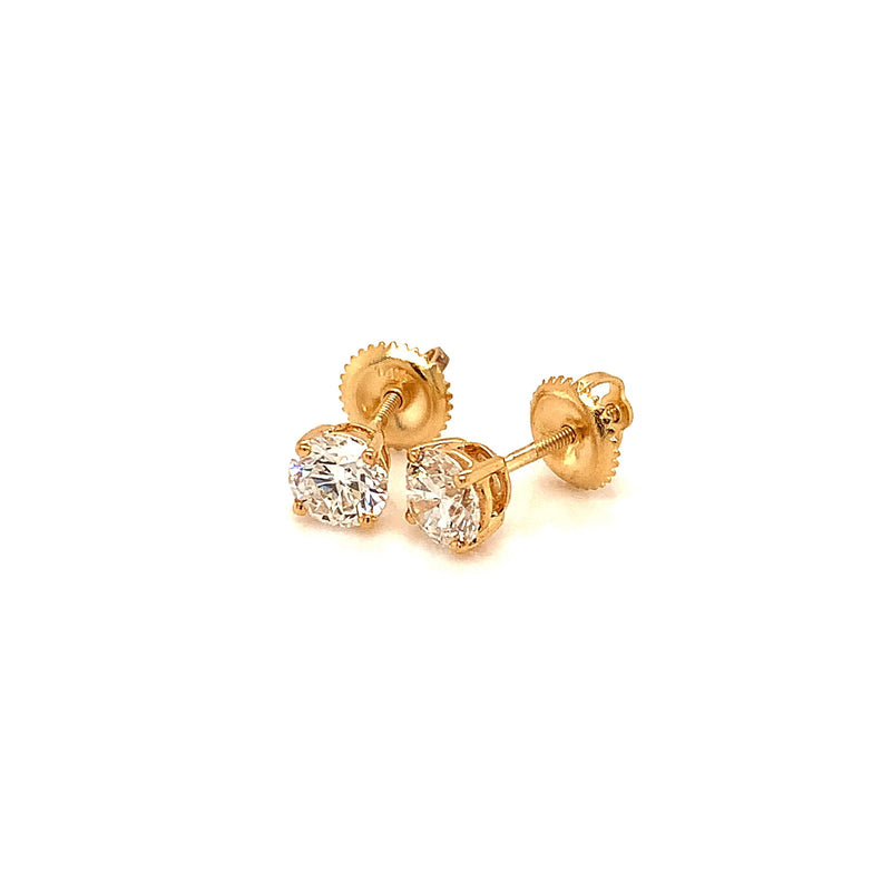 (LD) Aretes con diamantes de laboratorio en oro amarillo 14kt. - DGjoyeros