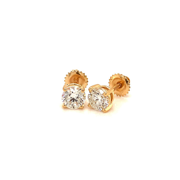 (LD) Aretes con diamantes de laboratorio en oro amarillo 14kt. - DGjoyeros