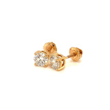 (LD) Aretes con diamantes de laboratorio en oro amarillo 14kt. - DGjoyeros