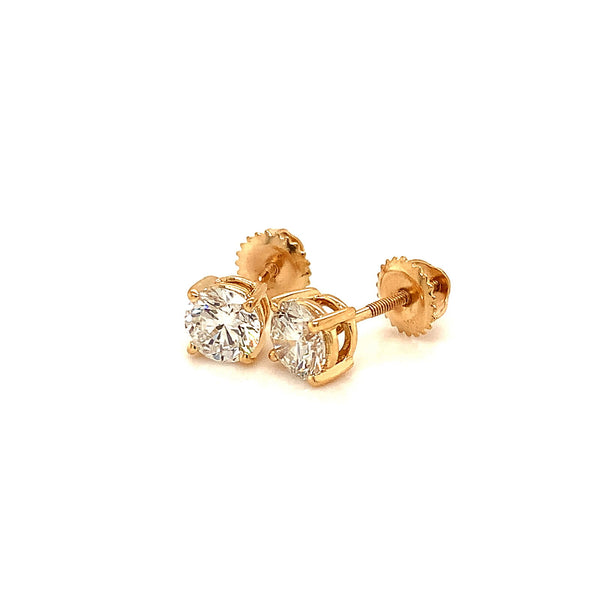 (LD) Aretes con diamantes de laboratorio en oro amarillo 14kt. - DGjoyeros