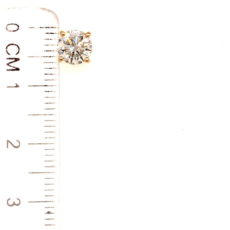 (LD) Aretes con diamantes de laboratorio en oro amarillo 14kt. - DGjoyeros