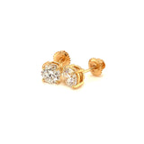 (LD) Aretes con diamantes de laboratorio en oro amarillo 14kt. - DGjoyeros
