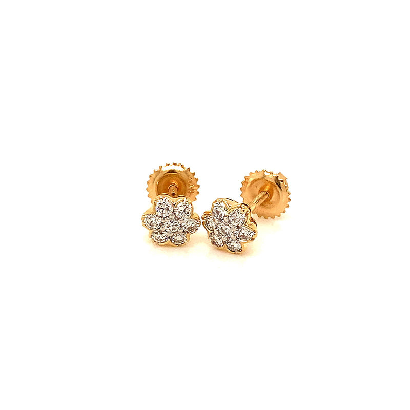 (LD) Aretes con diamantes de laboratorio en oro amarillo 14kt. - DGjoyeros