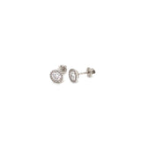 (LD) Aretes con diamantes de laboratorio en oro blanco 14kt. - DGjoyeros