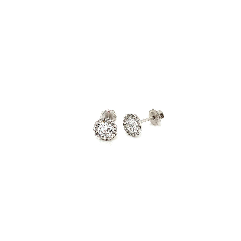 (LD) Aretes con diamantes de laboratorio en oro blanco 14kt. - DGjoyeros
