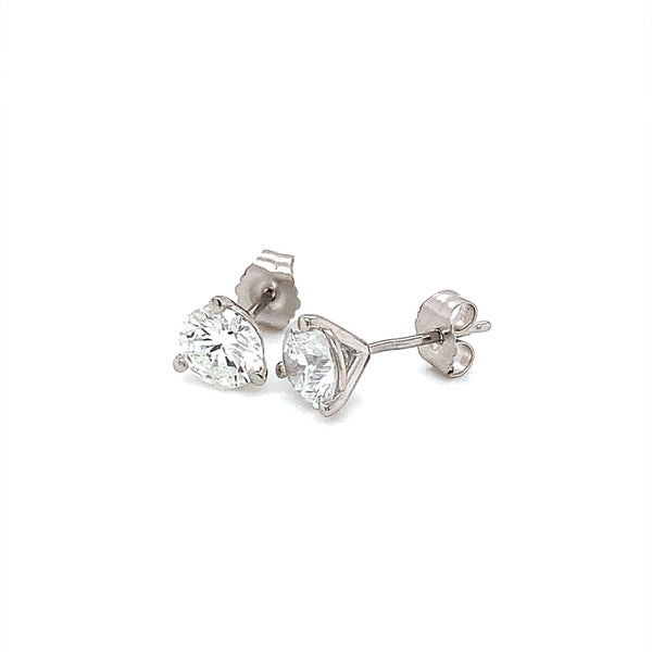 (LD) Aretes con diamantes de laboratorio en oro blanco 14kt. - DGjoyeros
