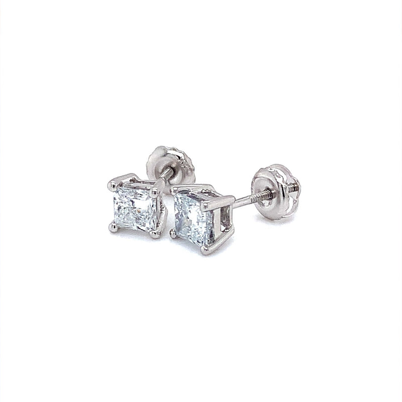 (LD) Aretes con diamantes de laboratorio en oro blanco 14kt. - DGjoyeros