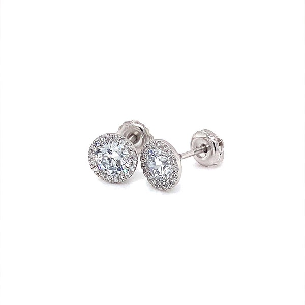 (LD) Aretes con diamantes de laboratorio en oro blanco 14kt. - DGjoyeros