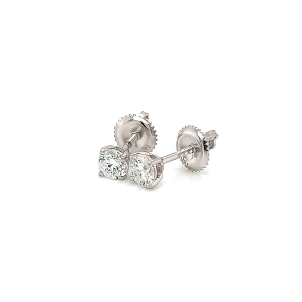 (LD) Aretes con diamantes de laboratorio en oro blanco 14kt. - DGjoyeros