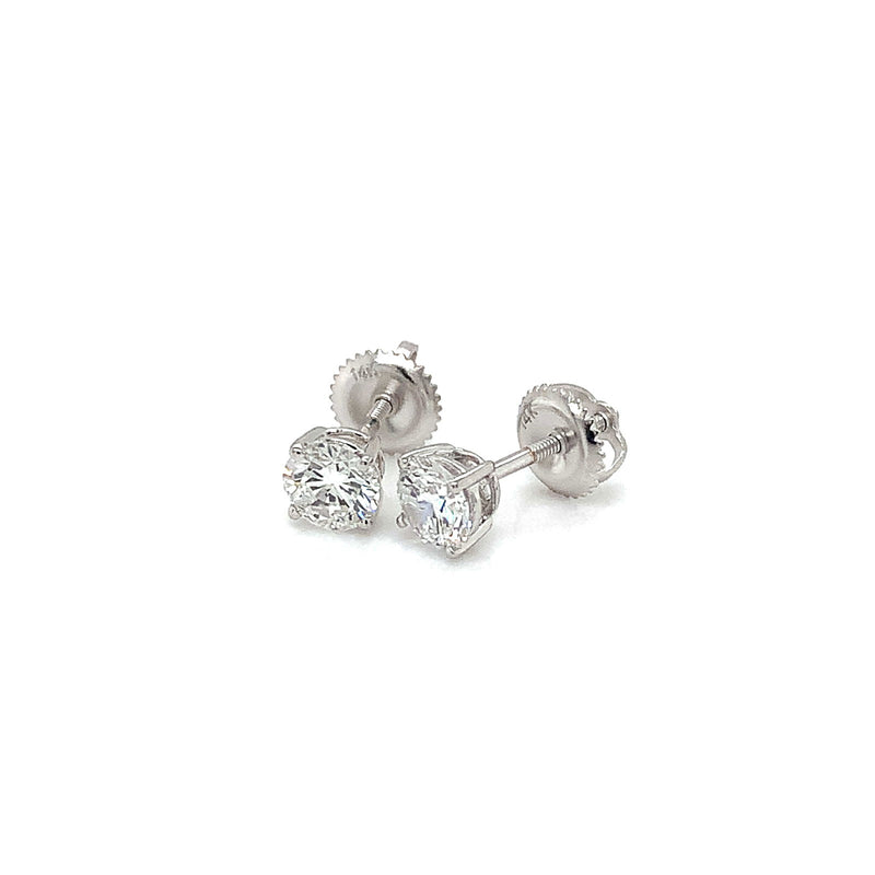 (LD) Aretes con diamantes de laboratorio en oro blanco 14kt. - DGjoyeros
