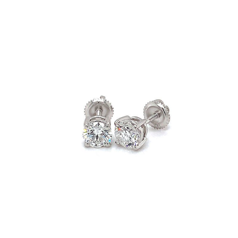 (LD) Aretes con diamantes de laboratorio en oro blanco 14kt. - DGjoyeros