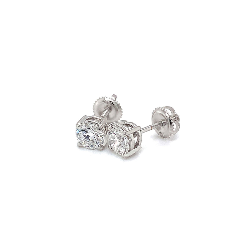 (LD) Aretes con diamantes de laboratorio en oro blanco 14kt. - DGjoyeros