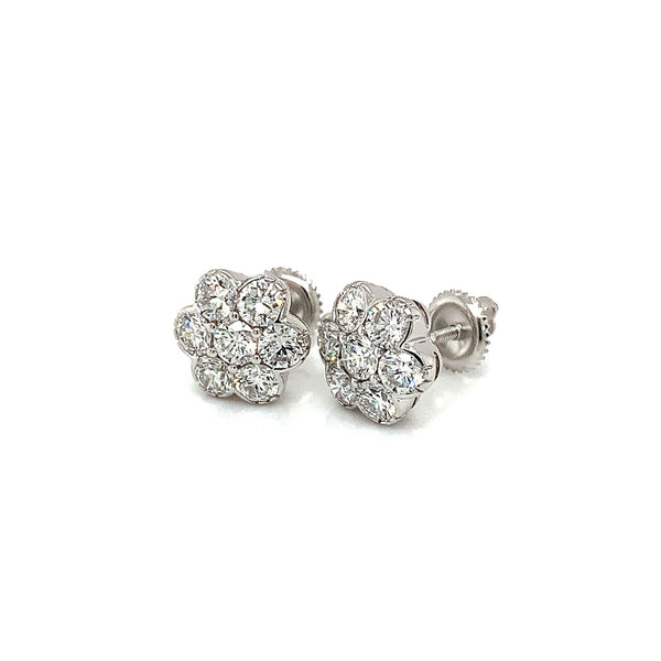 (LD) Aretes con diamantes de laboratorio en oro blanco 14kt. - DGjoyeros
