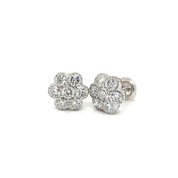 (LD) Aretes con diamantes de laboratorio en oro blanco 14kt. - DGjoyeros