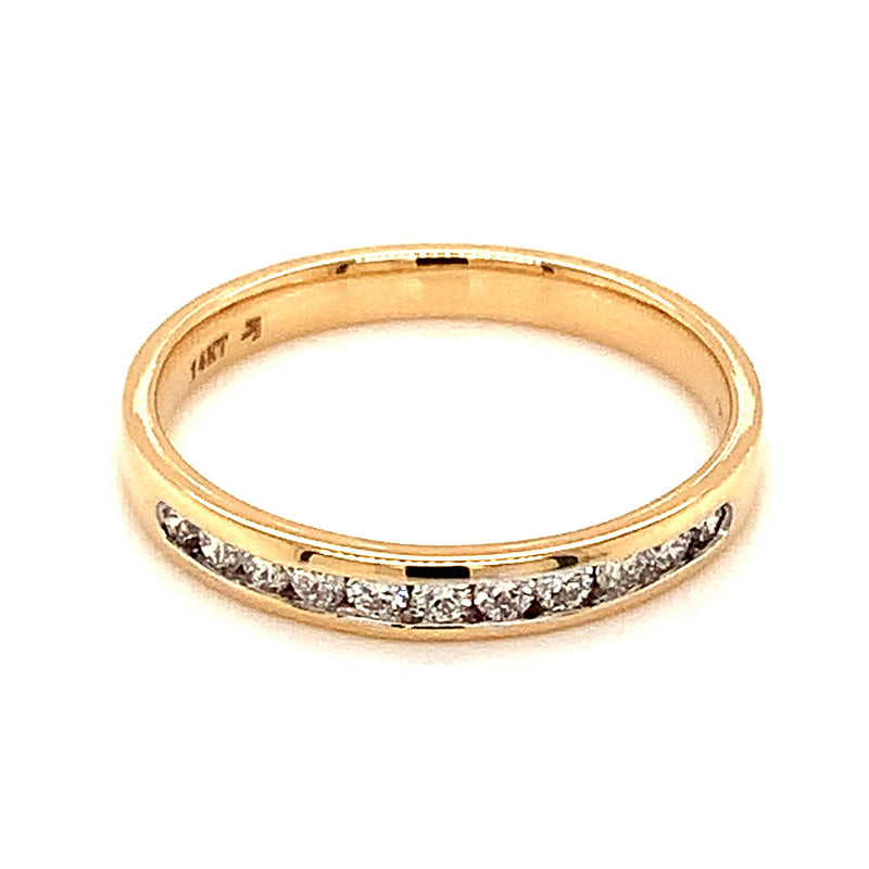 (LD) Banda con diamantes de laboratorio en oro amarillo 14kt. - DGjoyeros